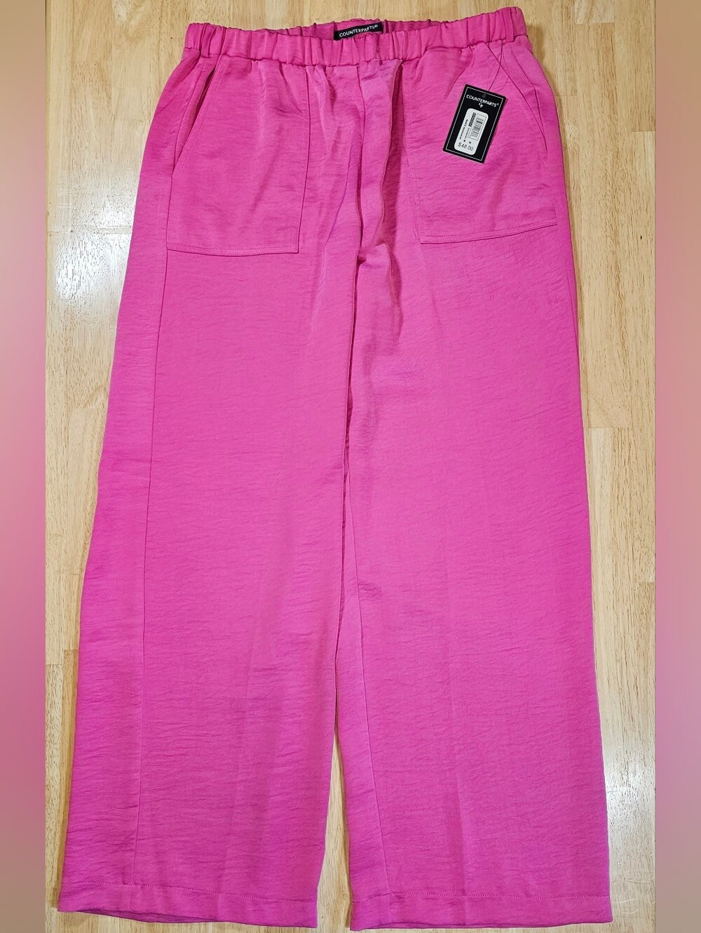 Bright Pink Wide Leg Pull-On Pants